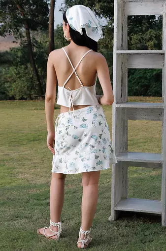 Ivory cotton crop top