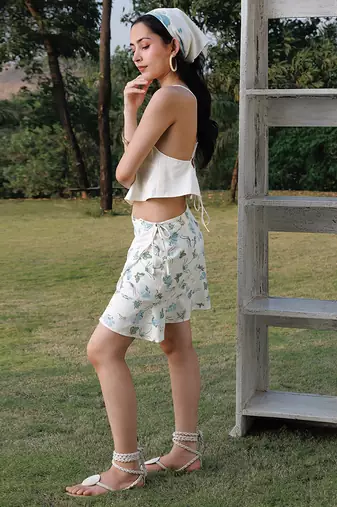 Ivory cotton crop top