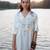 Off white floral printed cotton short dress