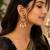 Traditional gold plated kundan & ruby stone long chandbali earrings with pearl drops for women