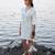 Off white floral printed cotton short dress