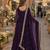 purple faux georgette readymade anarkali suit with embroidery & zari work