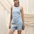 Powder blue linen short