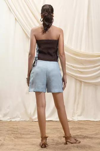Powder blue linen short
