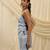 Powder blue linen short