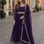 purple faux georgette readymade anarkali suit with embroidery & zari work