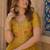 mustard silk blend readymade anarkali suit with embroidery & zari Sequin work