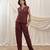 Maroon linen trouser