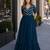 navy faux georgette readymade anarkali suit with embroidery & beads work