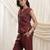 Maroon linen trouser