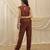 Maroon linen trouser