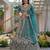 Teal Butterfly Net Embroidered Semi Stitched Lehenga Choli with Dupatta