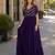 purple faux georgette readymade anarkali suit with embroidery & beads work