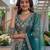Teal Butterfly Net Embroidered Semi Stitched Lehenga Choli with Dupatta