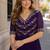 purple faux georgette readymade anarkali suit with embroidery & beads work