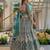 Teal Butterfly Net Embroidered Semi Stitched Lehenga Choli with Dupatta
