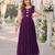 purple faux georgette readymade anarkali suit with embroidery & beads work
