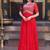 Red color faux blooming embroidered anarkali gown