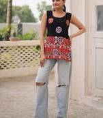 Multicolor navratri special kutchi gamthi work georgette kurti