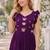 purple faux georgette readymade anarkali suit with embroidery & beads work
