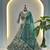 Teal Butterfly Net Embroidered Semi Stitched Lehenga Choli with Dupatta