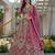 Rani Pink Butterfly Net Embroidered Semi Stitched Lehenga Choli with Dupatta