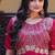 Pink color faux blooming embroidered anarkali gown