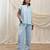 Powder blue linen lounge trouser