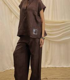 Brown linen lounge trouser