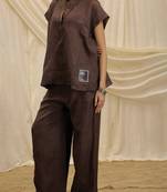 Brown linen lounge trouser