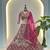 Rani Pink Butterfly Net Embroidered Semi Stitched Lehenga Choli with Dupatta