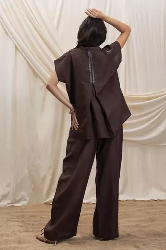 Brown linen lounge trouser