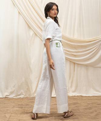 White linen wide leg trouser 2