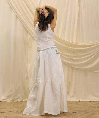 White linen paneled skirt 2