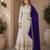 violet&beige silk blend readymade anarkali suit with mirror & embroidery work