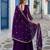 violet faux georgette readymade anarkali suit with Sequin & embroidery work