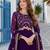 violet faux georgette readymade anarkali suit with Sequin & embroidery work