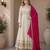 pink&beige silk blend readymade anarkali suit with mirror & embroidery work