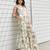 White printed cotton wide leg trouser