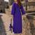 violet crepe readymade suit with real mirror & embroidery work