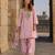 lavender silk blend readymade suit with real mirror & embroidery work