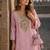 lavender silk blend readymade suit with real mirror & embroidery work