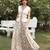 Ivory printed cotton maxi skirt