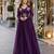 purple silk blend readymade anarkali suit with embroidery & zari Sequin work