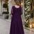 purple silk blend readymade anarkali suit with embroidery & zari Sequin work