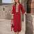 maroon crepe readymade suit with real mirror & embroidery work