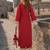 maroon crepe readymade suit with real mirror & embroidery work
