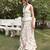 Ivory printed cotton maxi skirt
