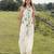 Ivory cotton wide leg trouser