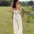 Ivory cotton wide leg trouser